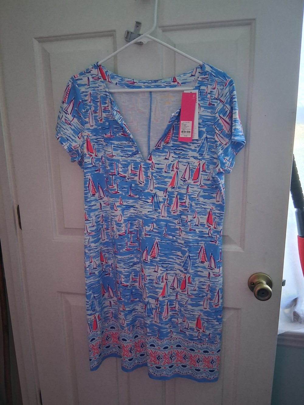 Women’s Blue Sailprint V-Neck Dress
